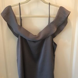 NWT Express top, off the shoulder. Sz:Large. Grey